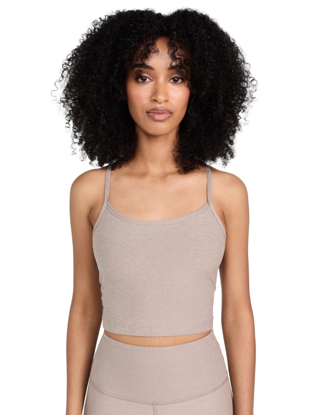 Beyond Yoga Women's Spacedye Slim Racerback Cropped Tank Birch Heather Medium